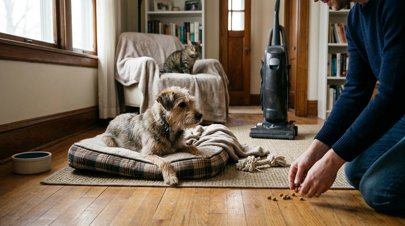 Vacuum Stress in Pets: Train Calm Dogs & Cats